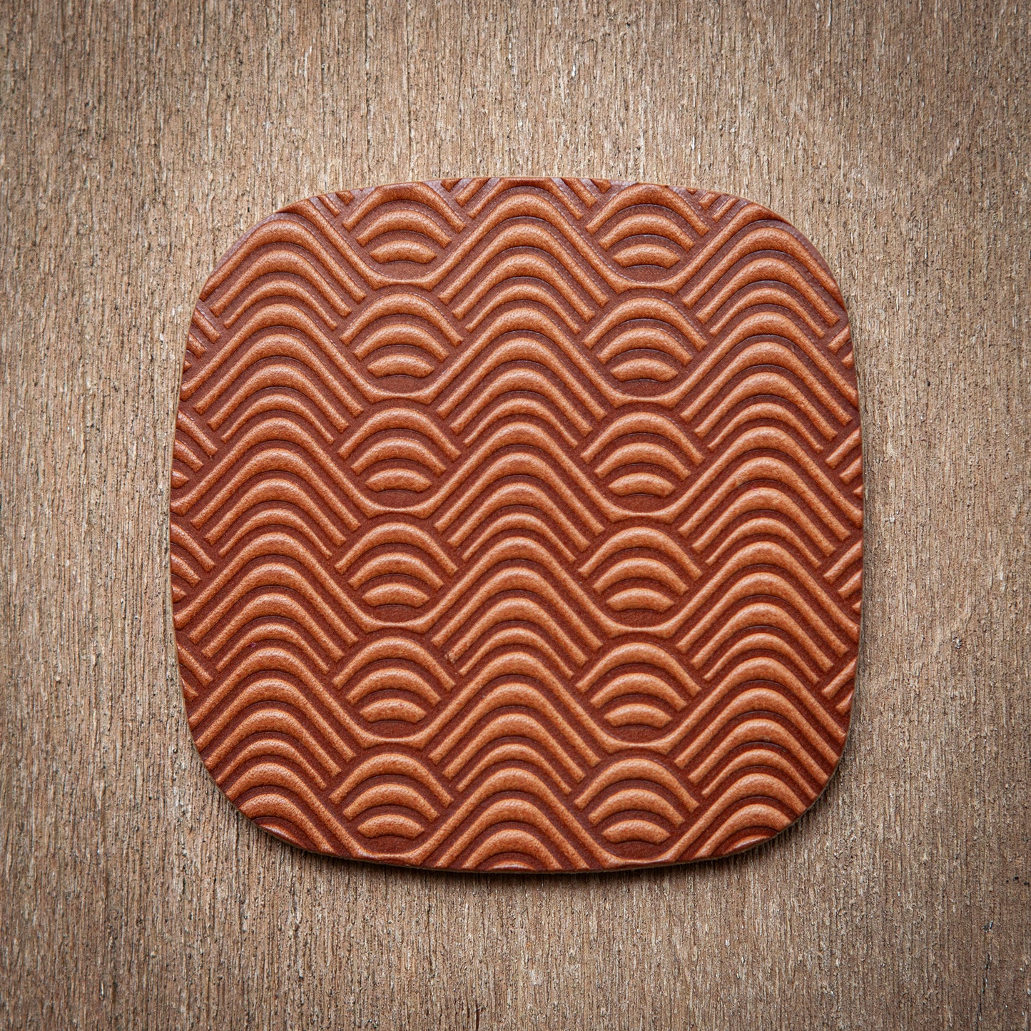 Artisan Leather Coaster Design 04