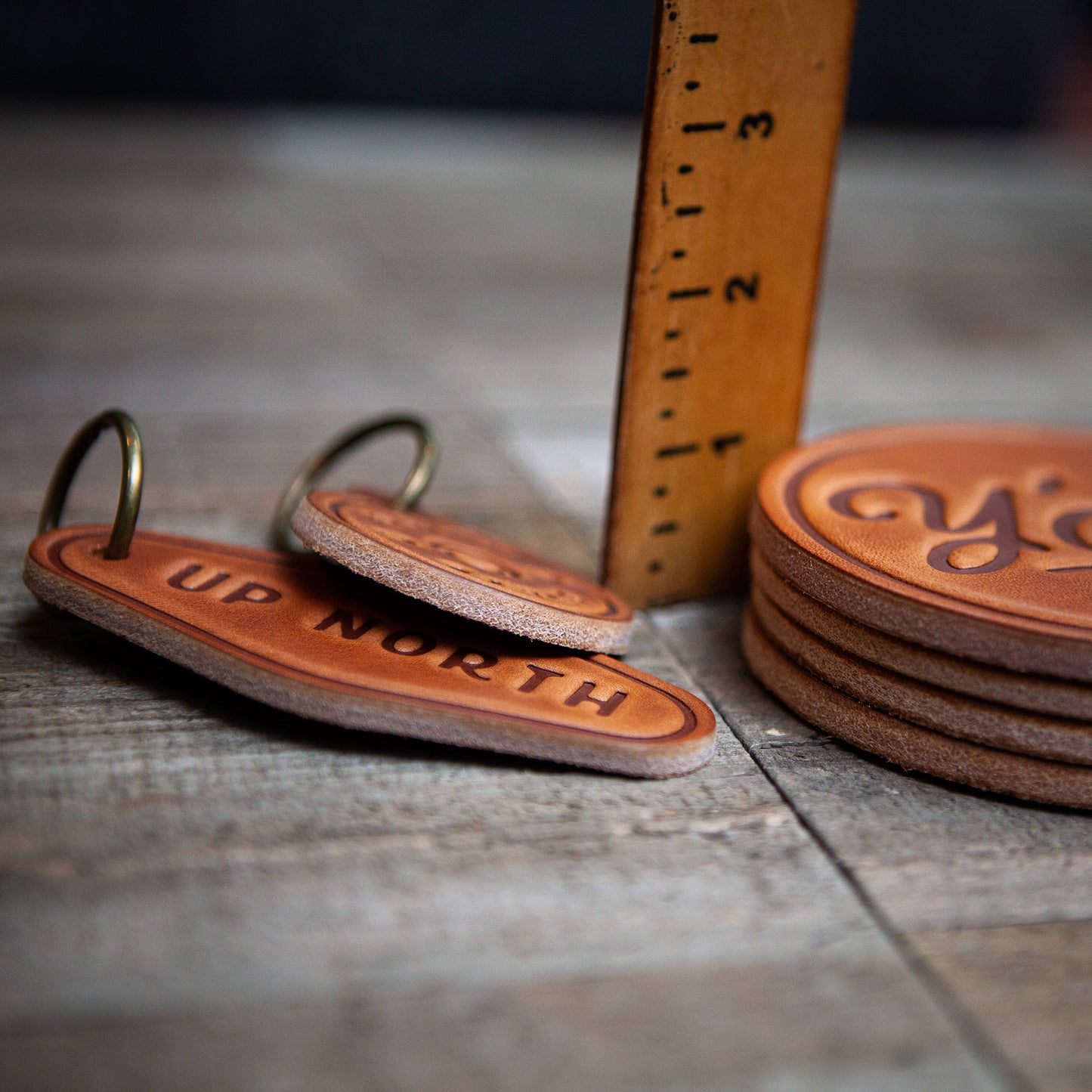 Maine Leather Keychain Circle