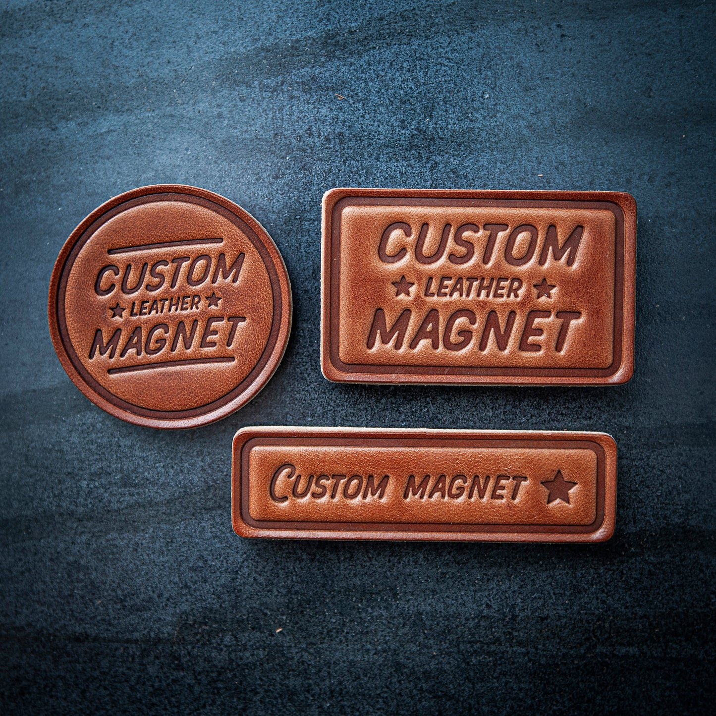 Wisconsin Silhouette Leather Magnet Block Style