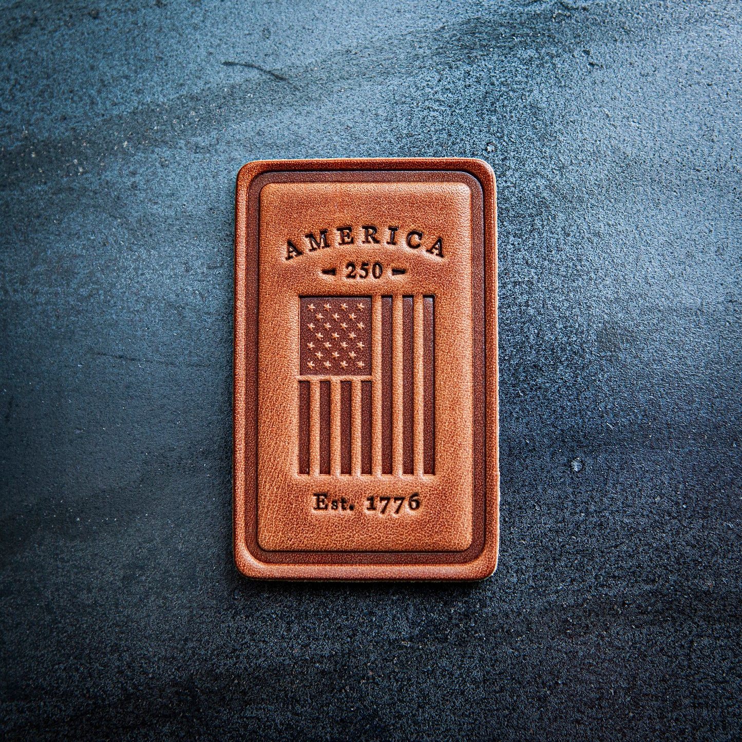 American 250th Anniversary Flag Leather Magnet Block Style