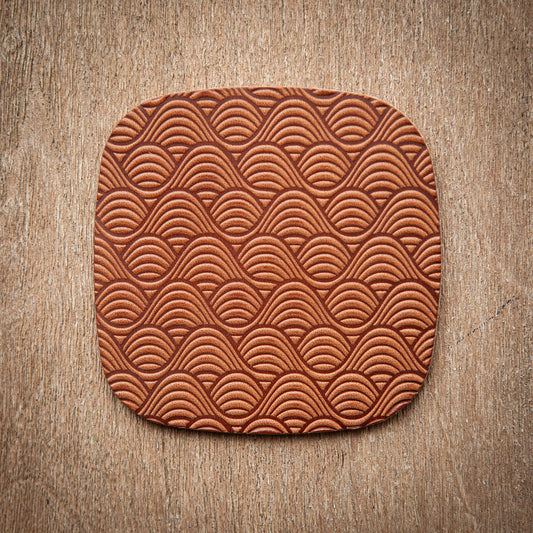 Artisan Leather Coaster Design 02