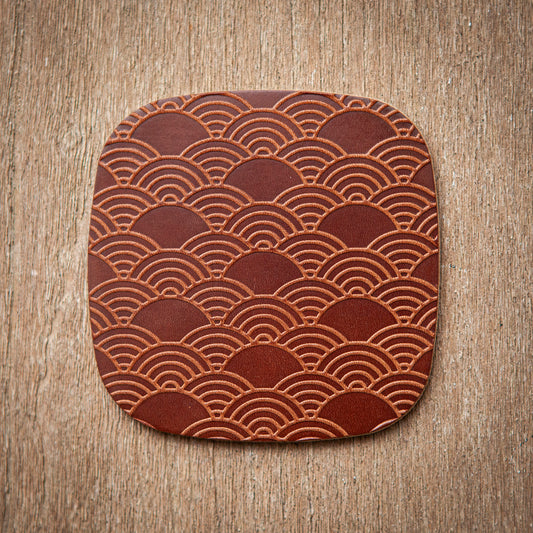 Artisan Leather Coaster Design 06