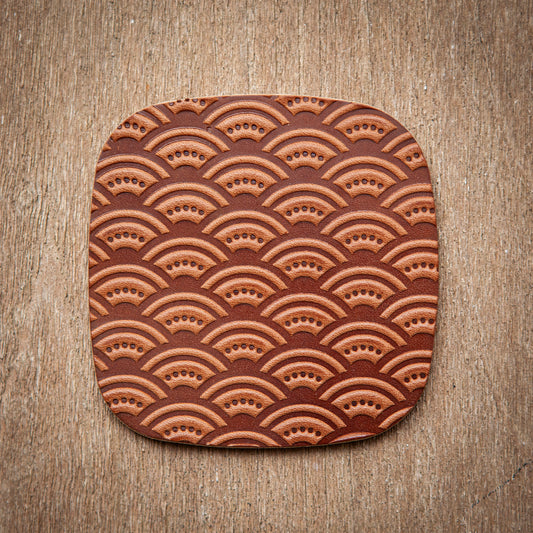 Artisan Leather Coaster Design 07