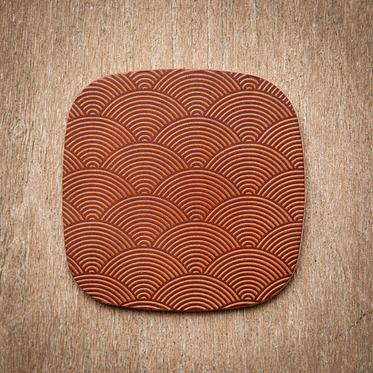 Artisan Leather Coaster Design 08