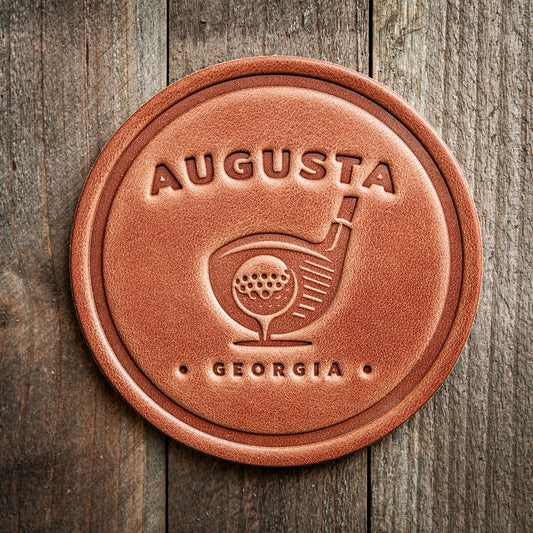 Augusta Georgia Golf Club Leather Coaster