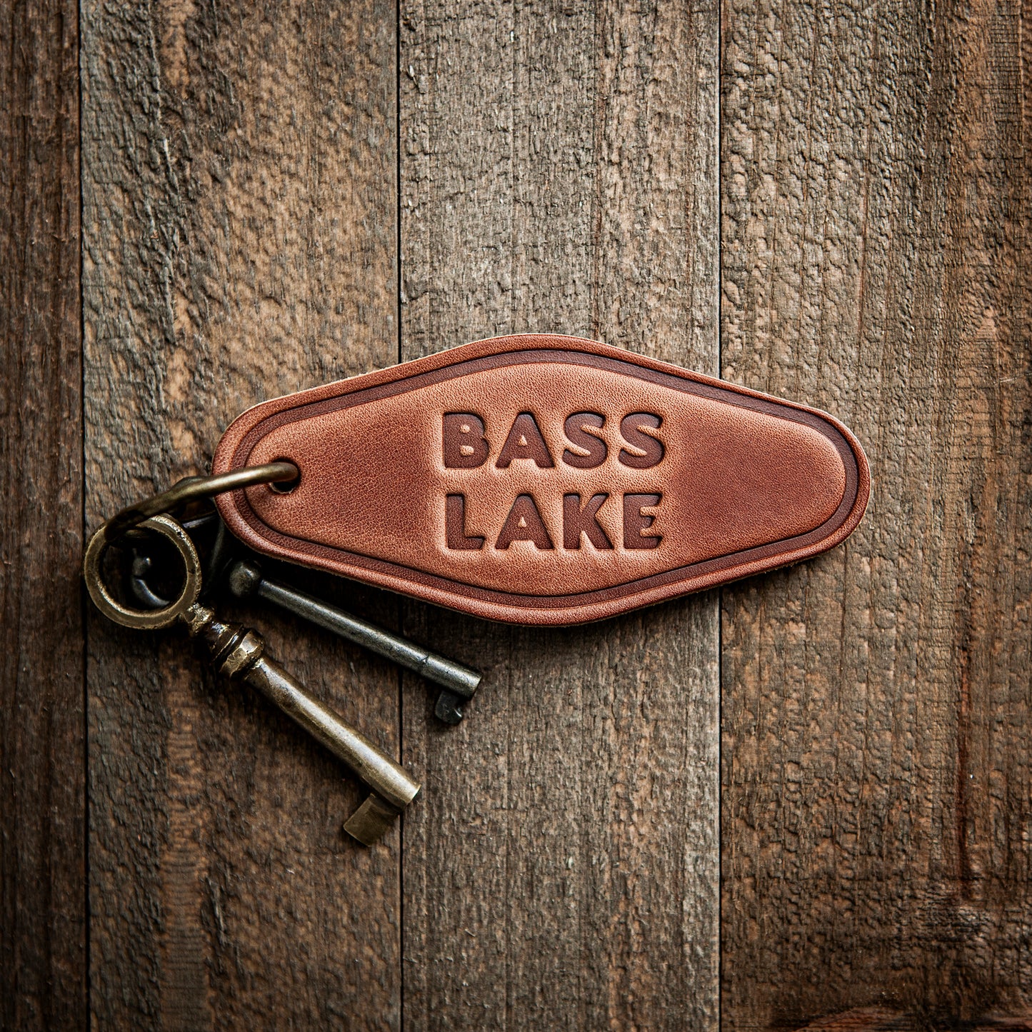 Bass Lake Leather Keychain Motel Style