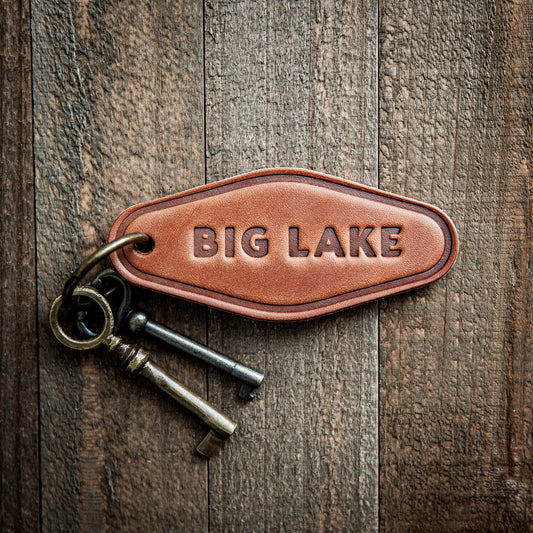 Big Lake Leather Keychain Motel Style