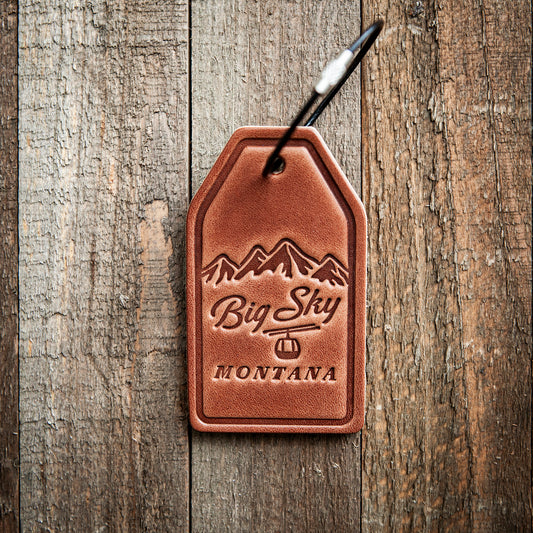 Big Sky Montana Leather Luggage Tag