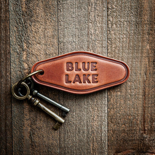Blue Lake Leather Keychain Motel Style