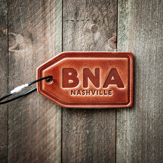 Nashville BNA Leather Luggage Tag