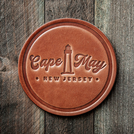 Cape May New Jersey Leather Coaster