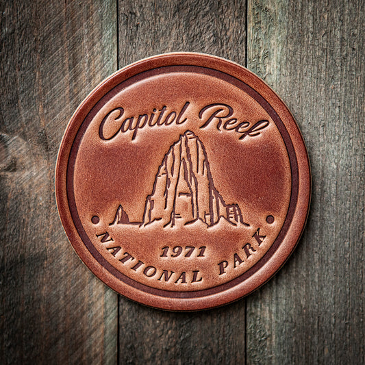 Capitol Reef National Park Leather Coaster