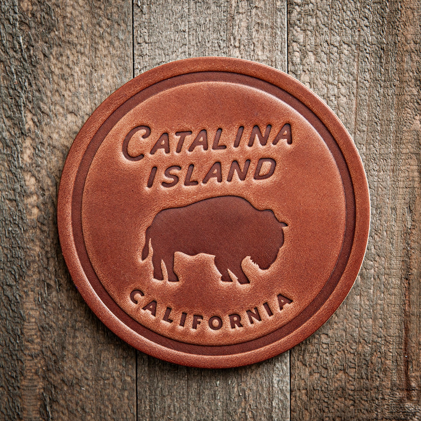 Catalina Isand California Leather Coaster