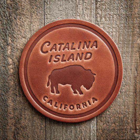Catalina Isand California Leather Coaster