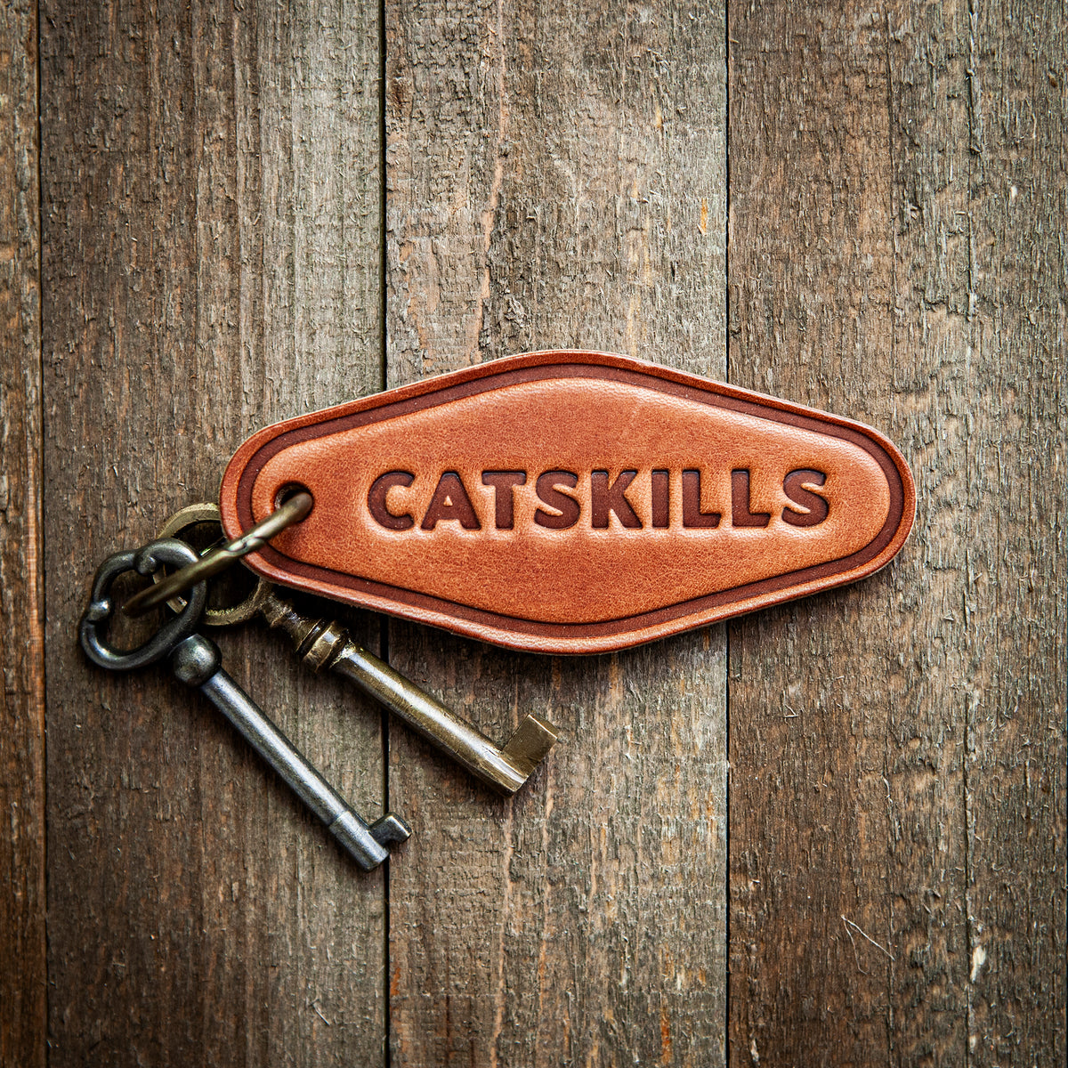 Catskills Leather Keychain Motel Style