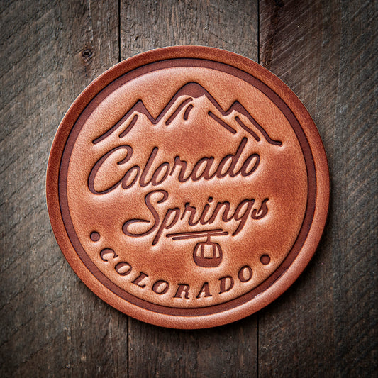 Colorado Springs Leather Coaster