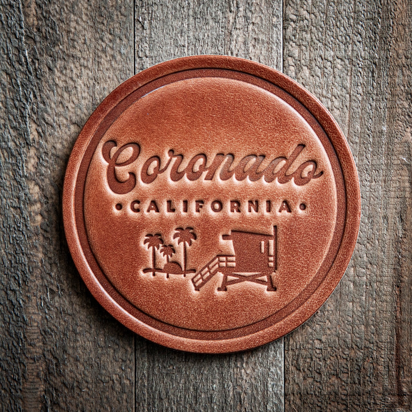 Coronado California Leather Coaster