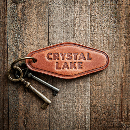 Crystal Lake Leather Keychain Motel Style