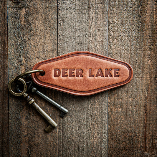 Deer Lake Leather Keychain Motel Style