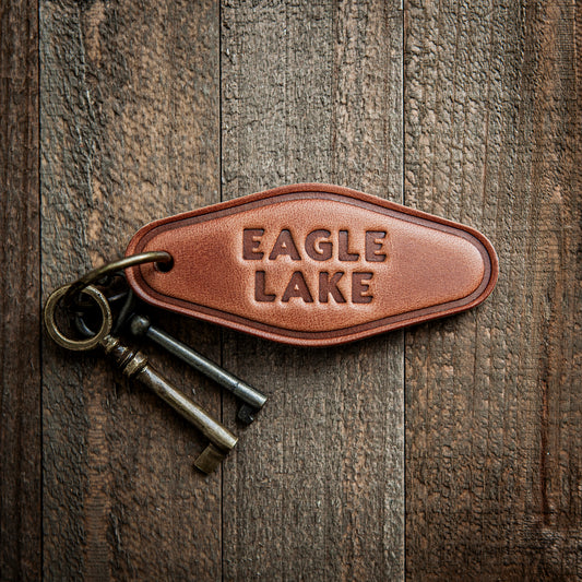 Eagle Lake Leather Keychain Motel Style