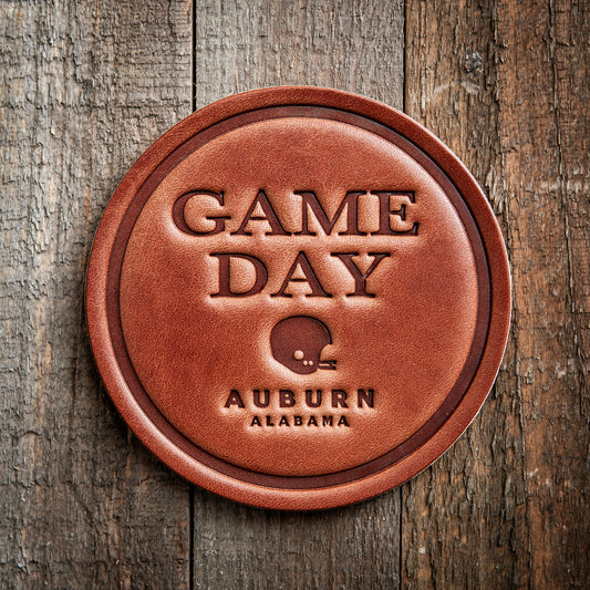Game Day Auburn Alabama Leather Coaster