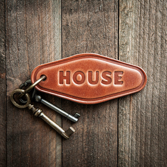 House Leather Keychain Motel Style