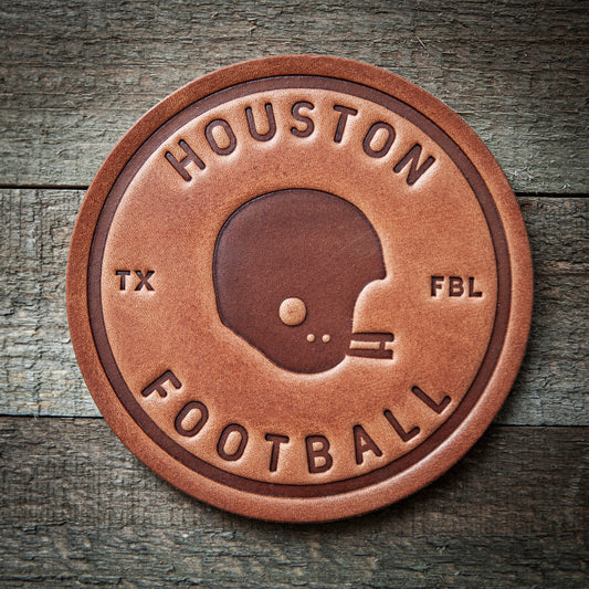 Houston Football Leather Coaster