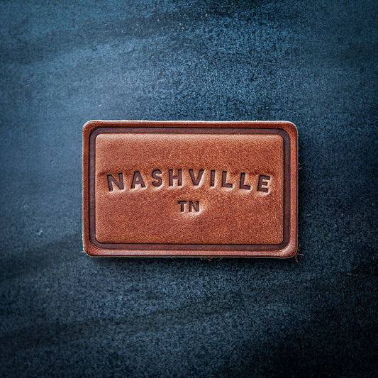 Nashville Tennessee Arc Leather Magnet Block Style