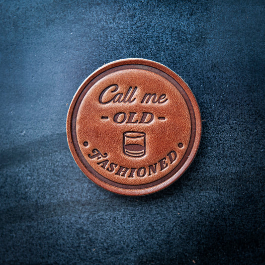 Call Me Old Fashioned Leather Magnet Circle Style