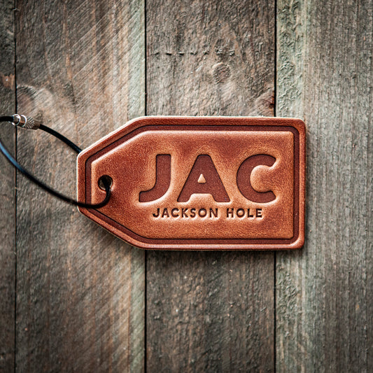 Jackson Hole JAC Leather Luggage Tag