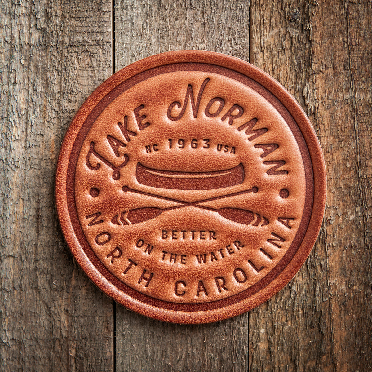 Lake Norman North Carolina Leather Coaster