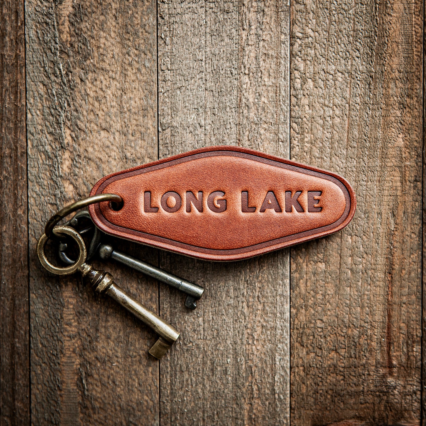 Long Lake Leather Keychain Motel Style