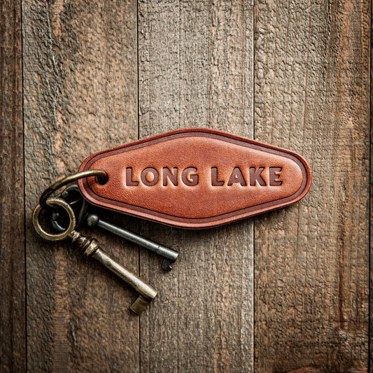 Long Lake Leather Keychain Motel Style