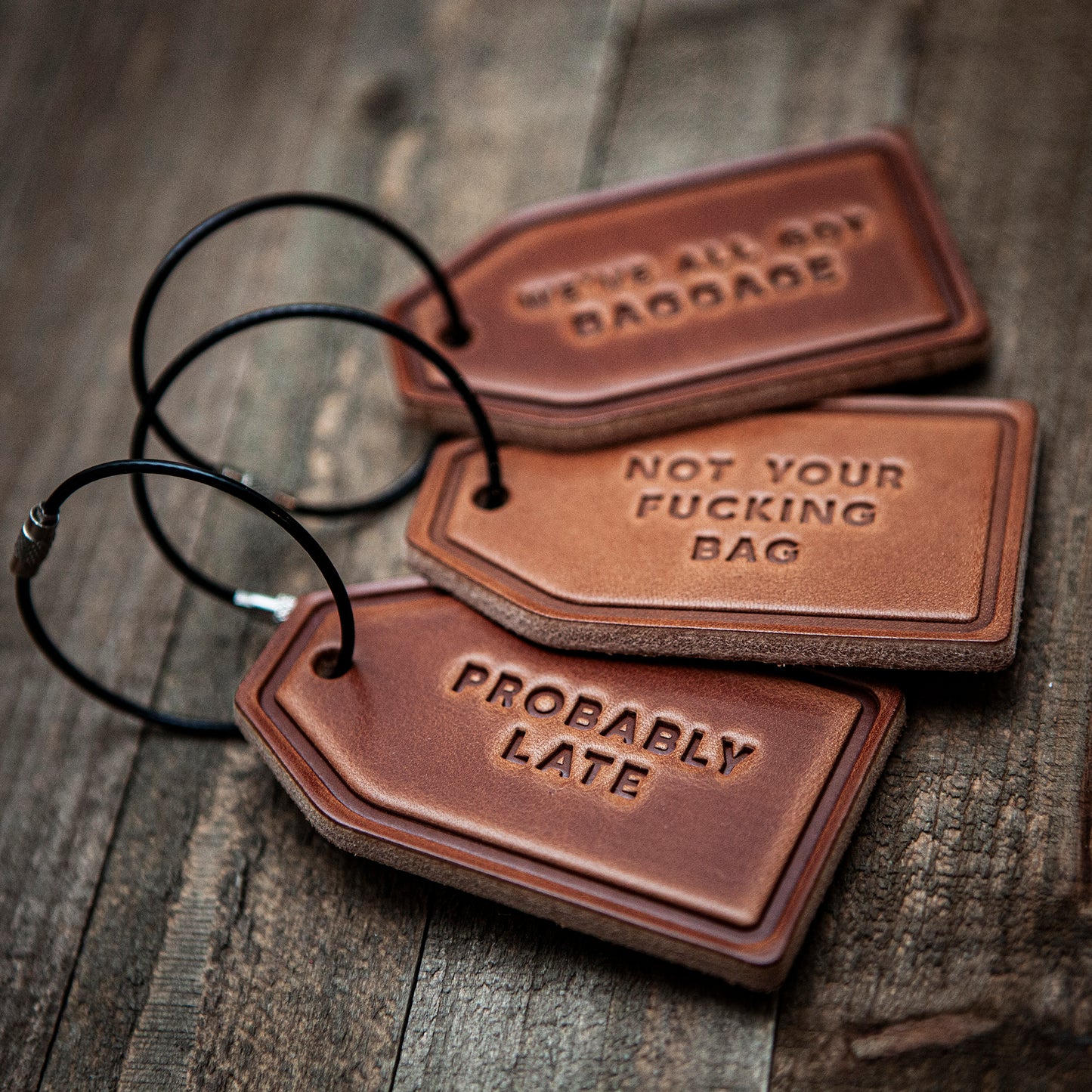 Big Sky Montana Leather Luggage Tag