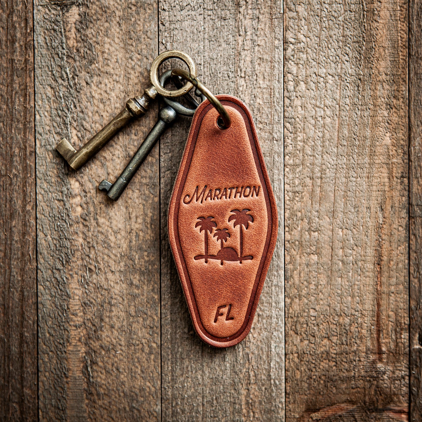Marathon Florida Leather Keychain Motel Style