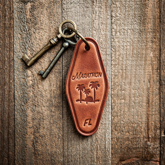 Marathon Florida Leather Keychain Motel Style