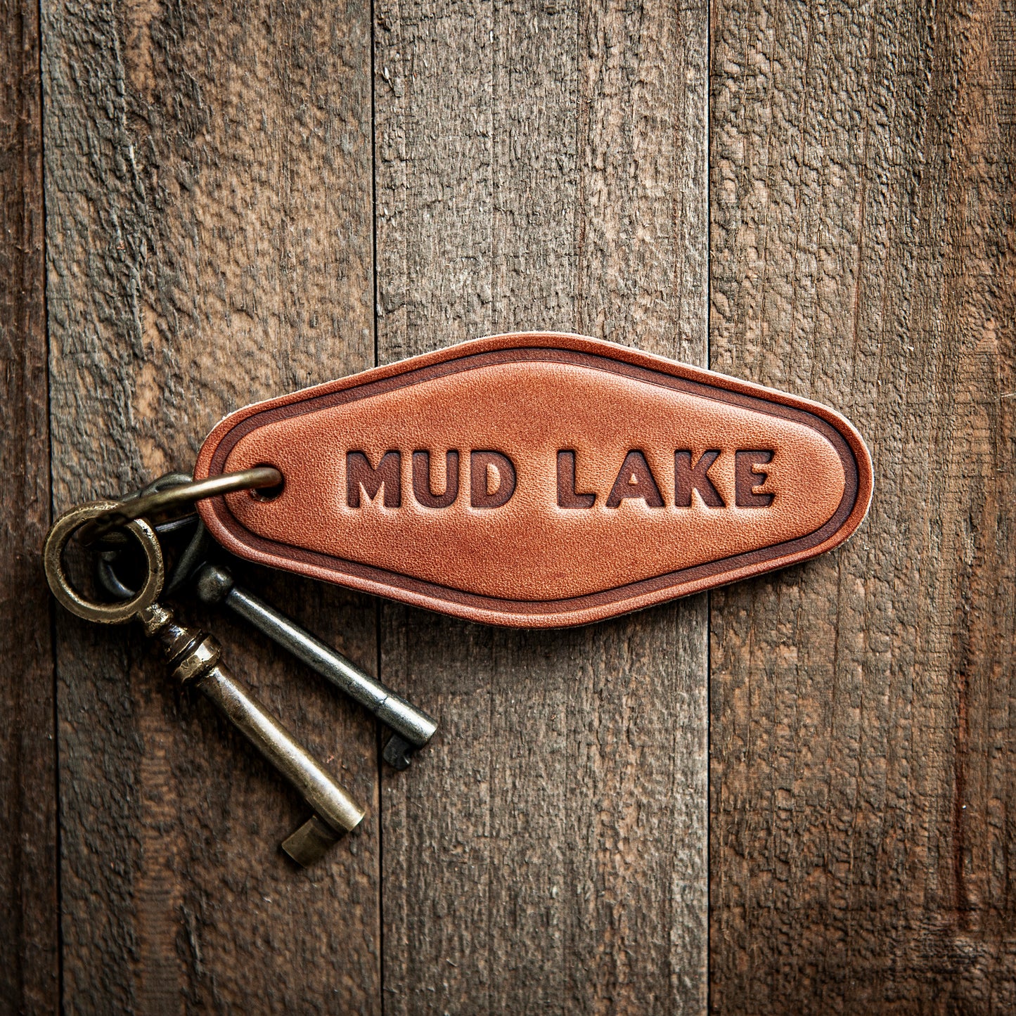 Mud Lake Leather Keychain Motel Style