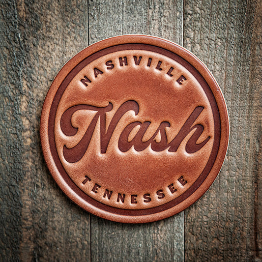 Nash-Nashville Tennessee Leather Coaster