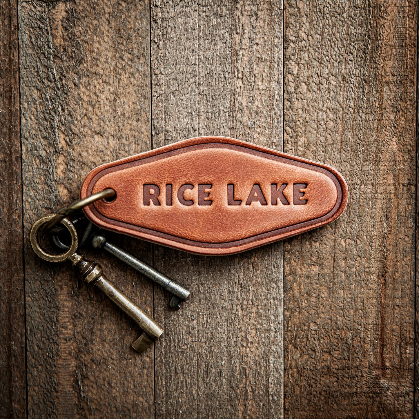 Rice Lake Leather Keychain Motel Style