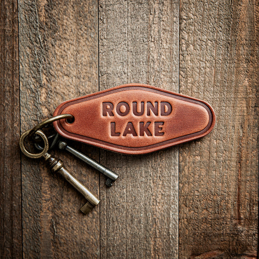 Round Lake Leather Keychain Motel Style