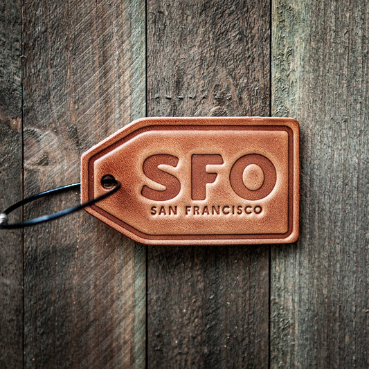 San Francisco SFO Leather Luggage Tag