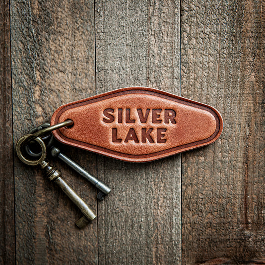 Silver Lake Leather Keychain Motel Style