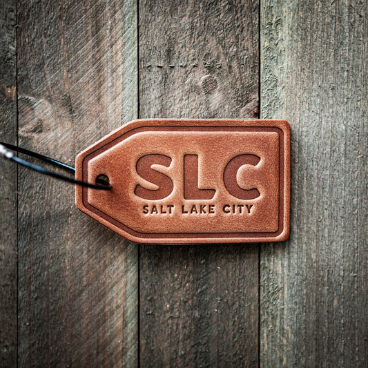 Salt Lake City SLC Leather Luggage Tag