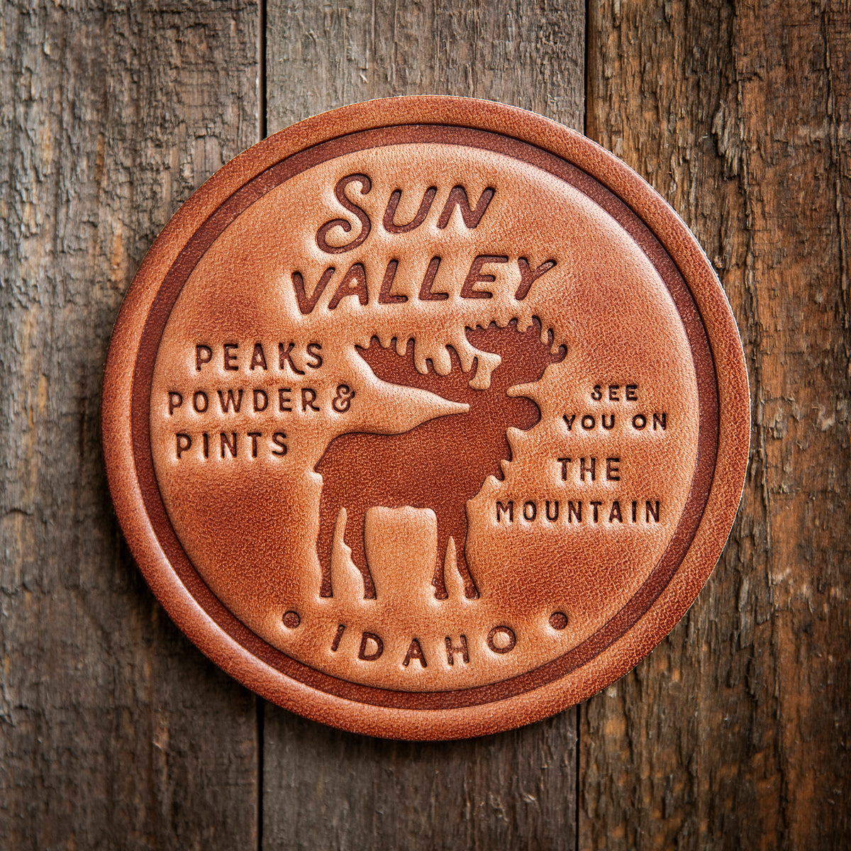 Sun Valley Idaho Moose Leather Coaster