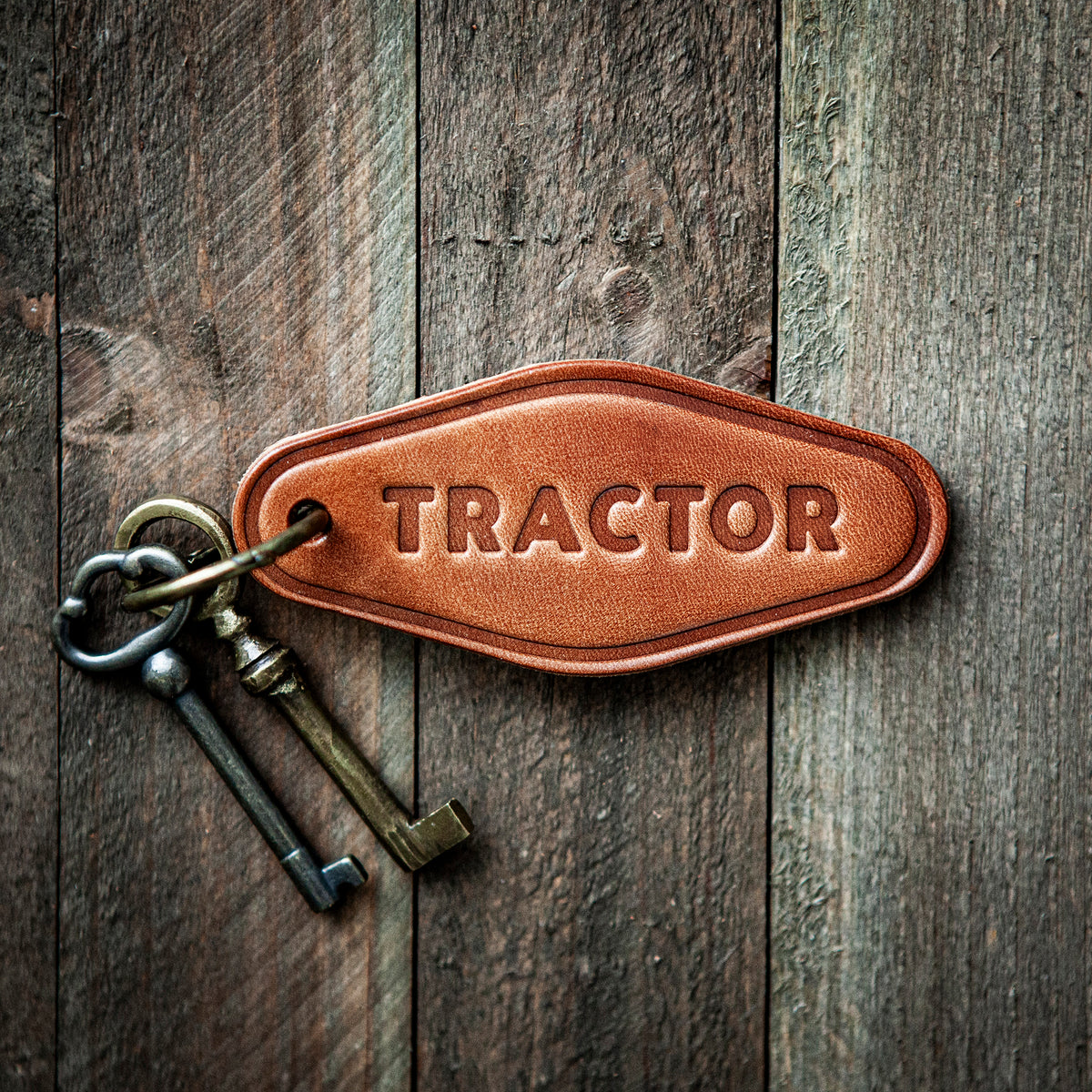 Branded Tractor Keychains Tractor Leather Keychain Motel Style – Sugarhouse Leather