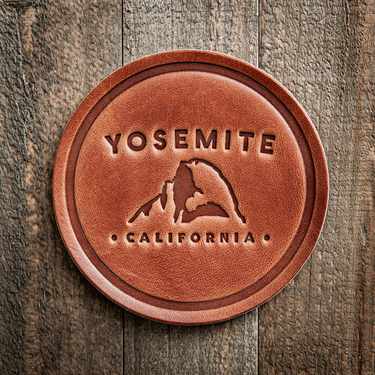 Yosemite California Leather Coaster