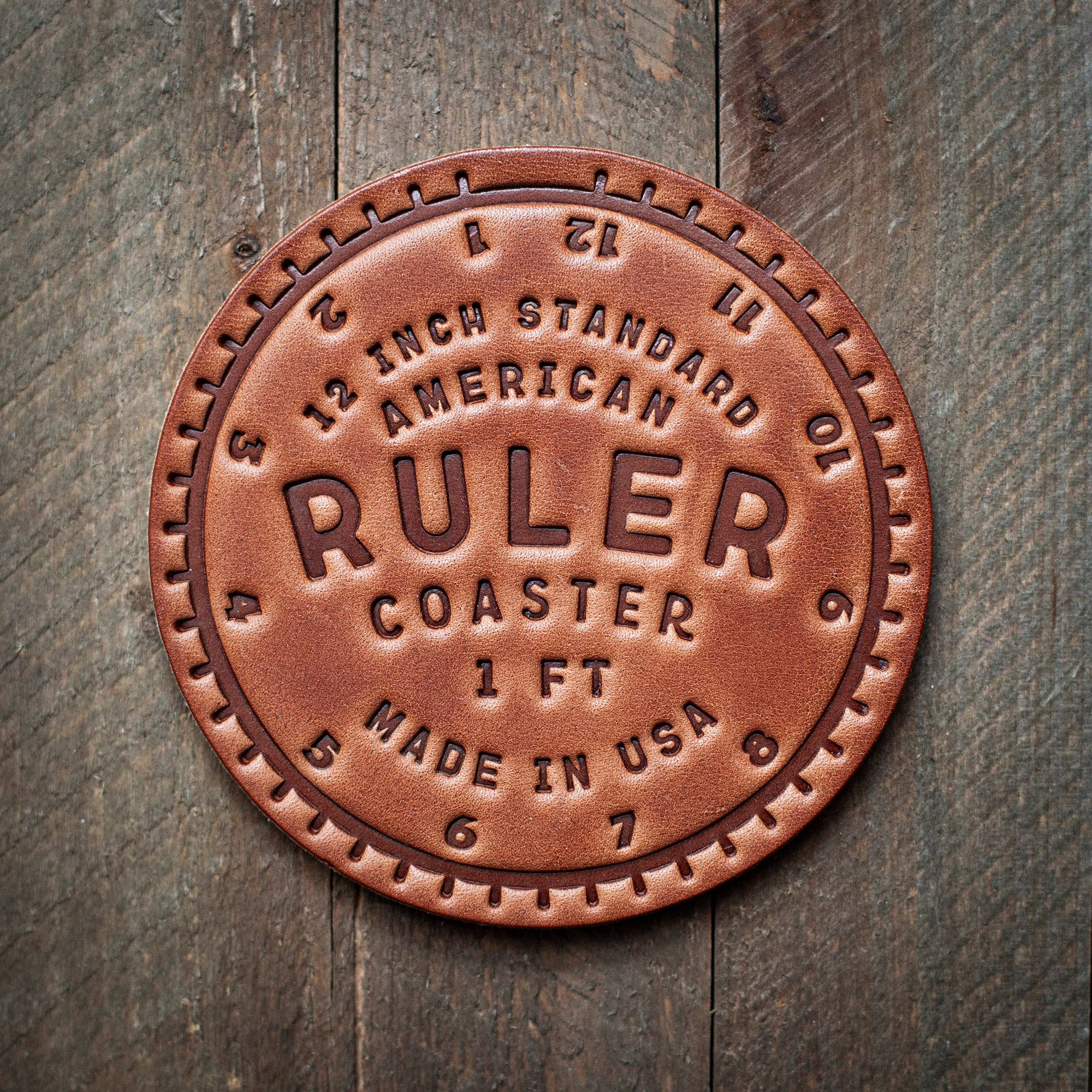 Ruler Leather Coaster