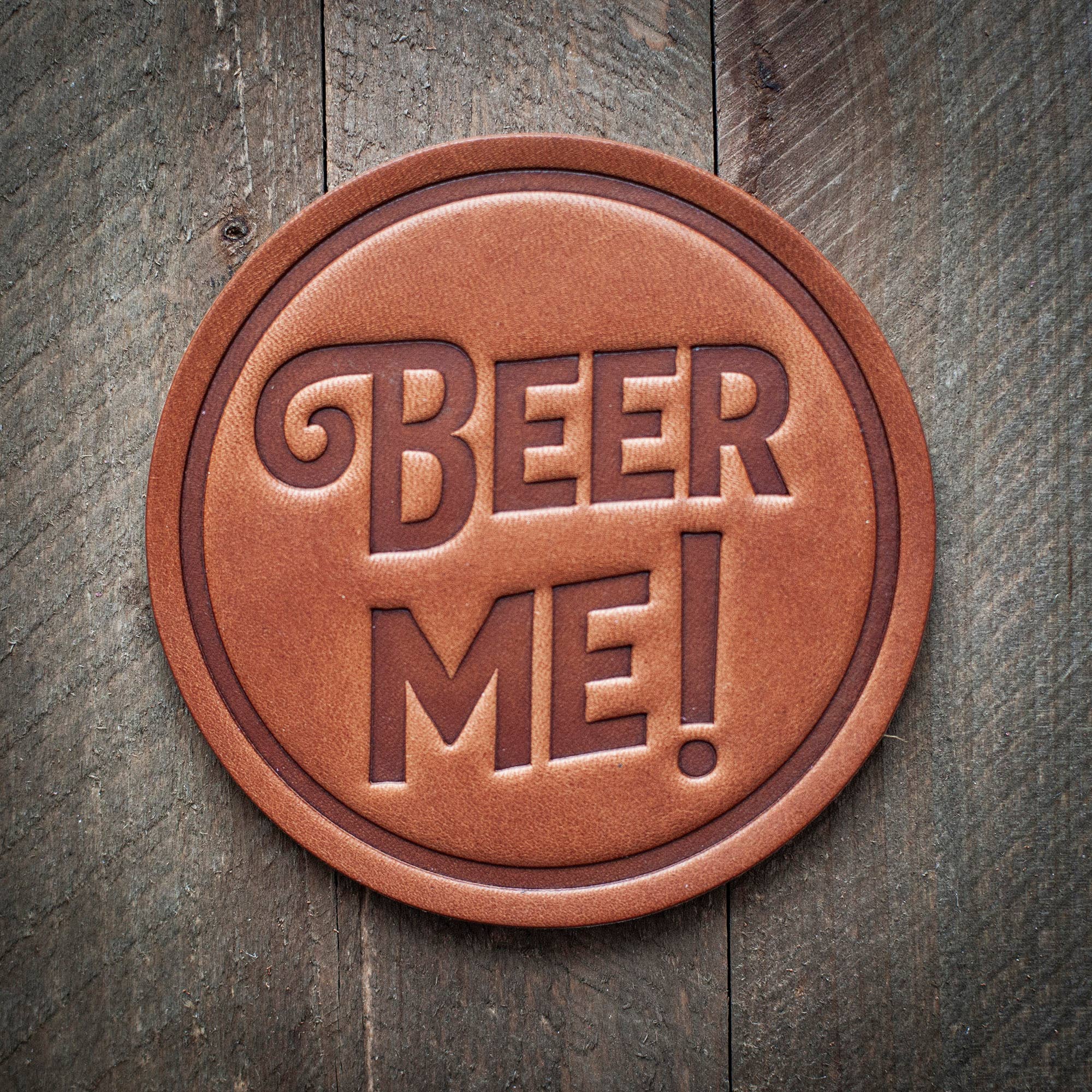 Beer Me! Leather Coaster