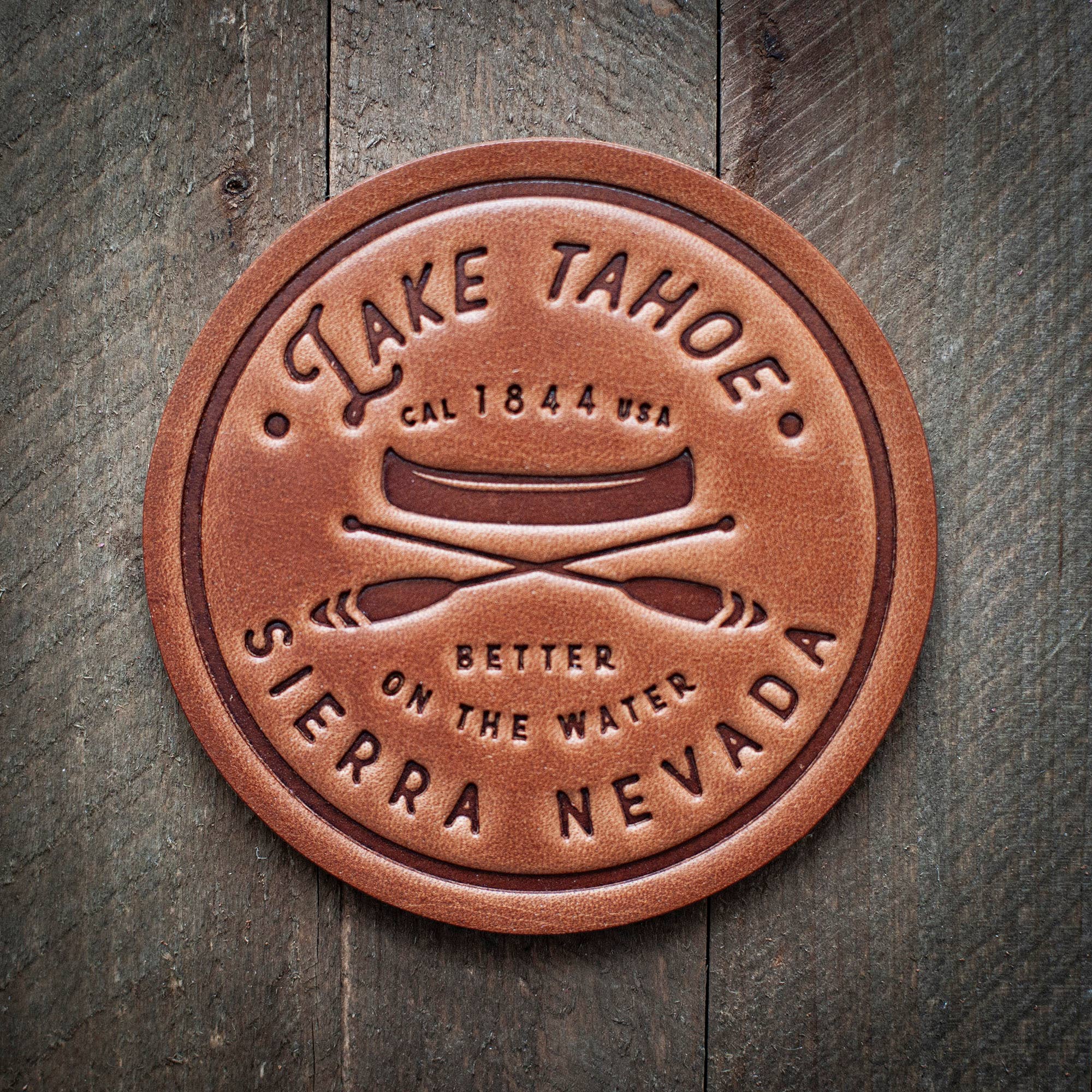 Lake Tahoe Leather Coaster