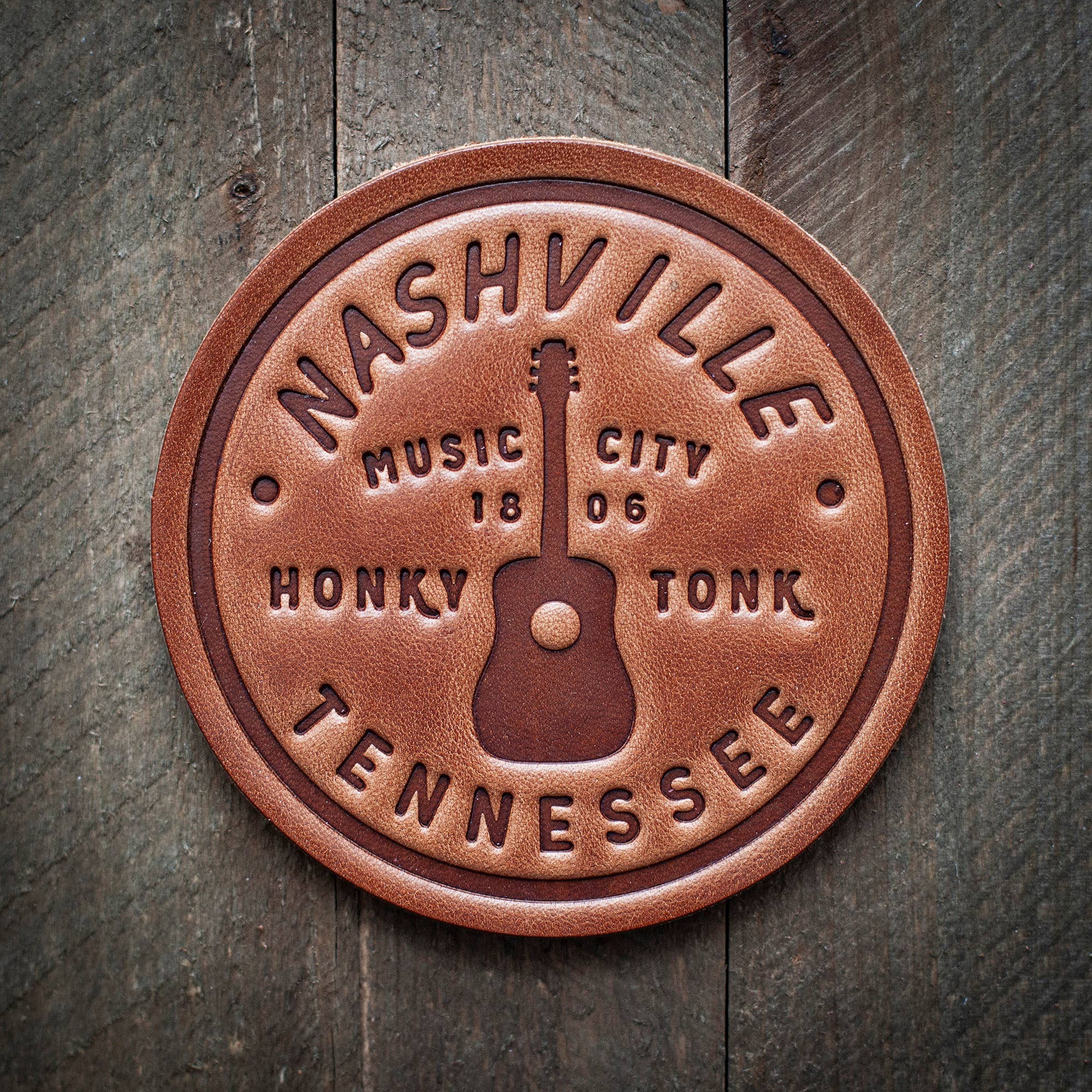 Nashville Leather Coaster